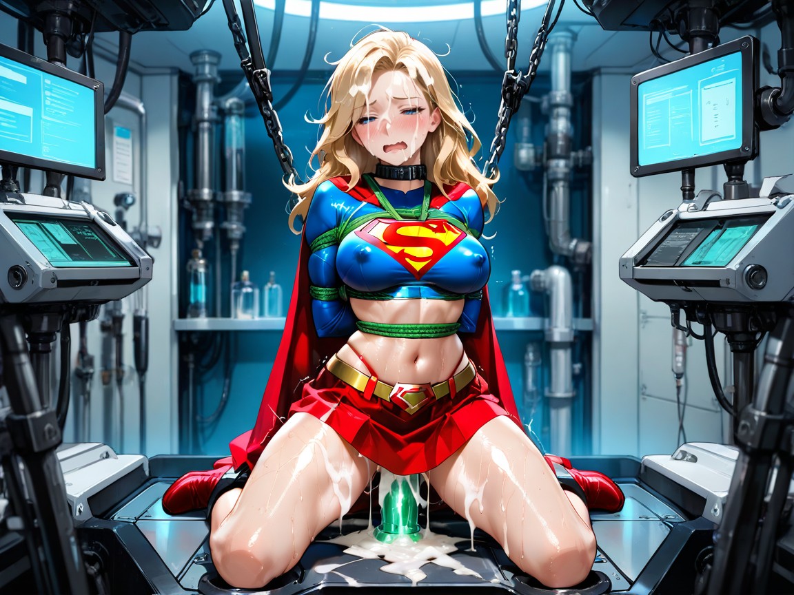 Red Cape, Body Covered In Cum, Legs Bound With Rope Porno IA