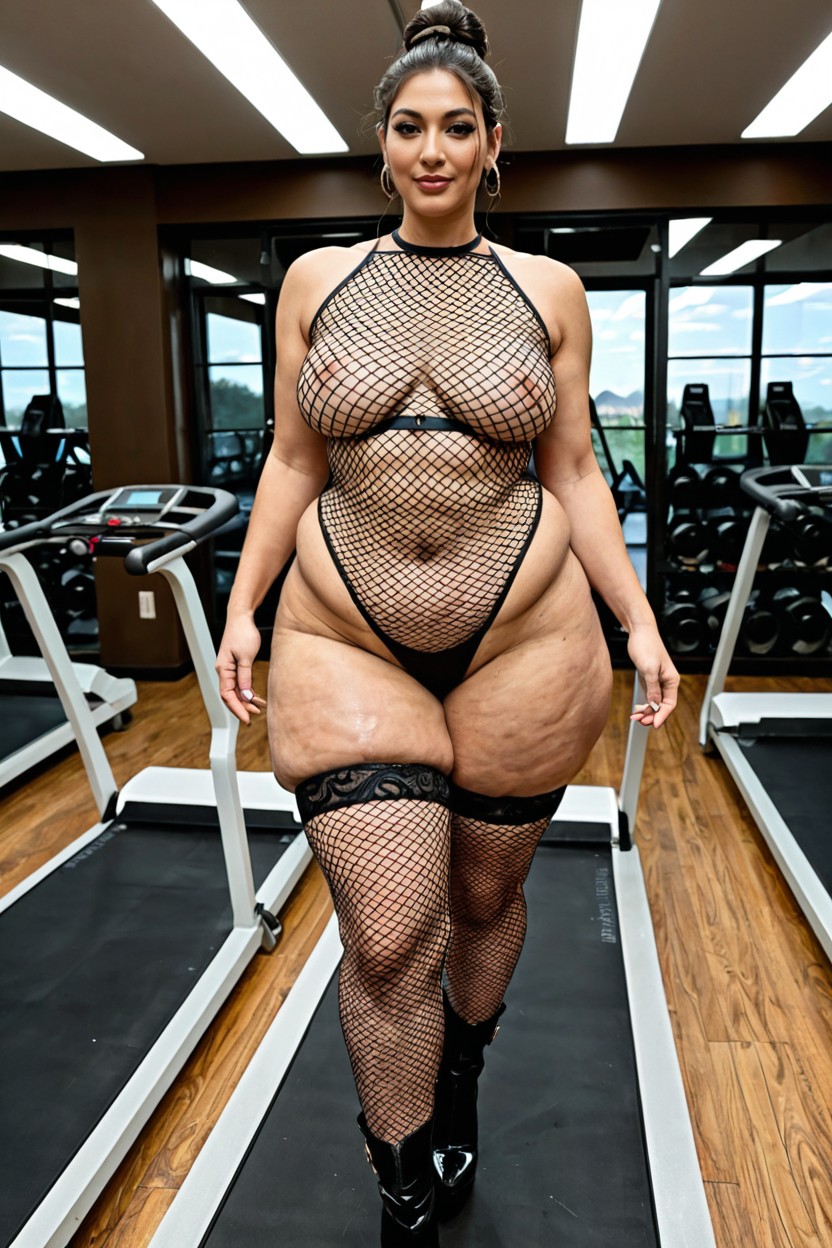 Fat Stomach, Standing, Gigantic Thighs AI Porn