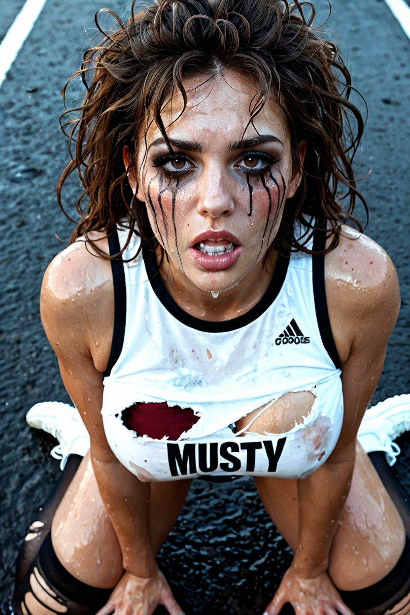 Heavy Makeup, Slutty, Water Dripping On Body AI Porn