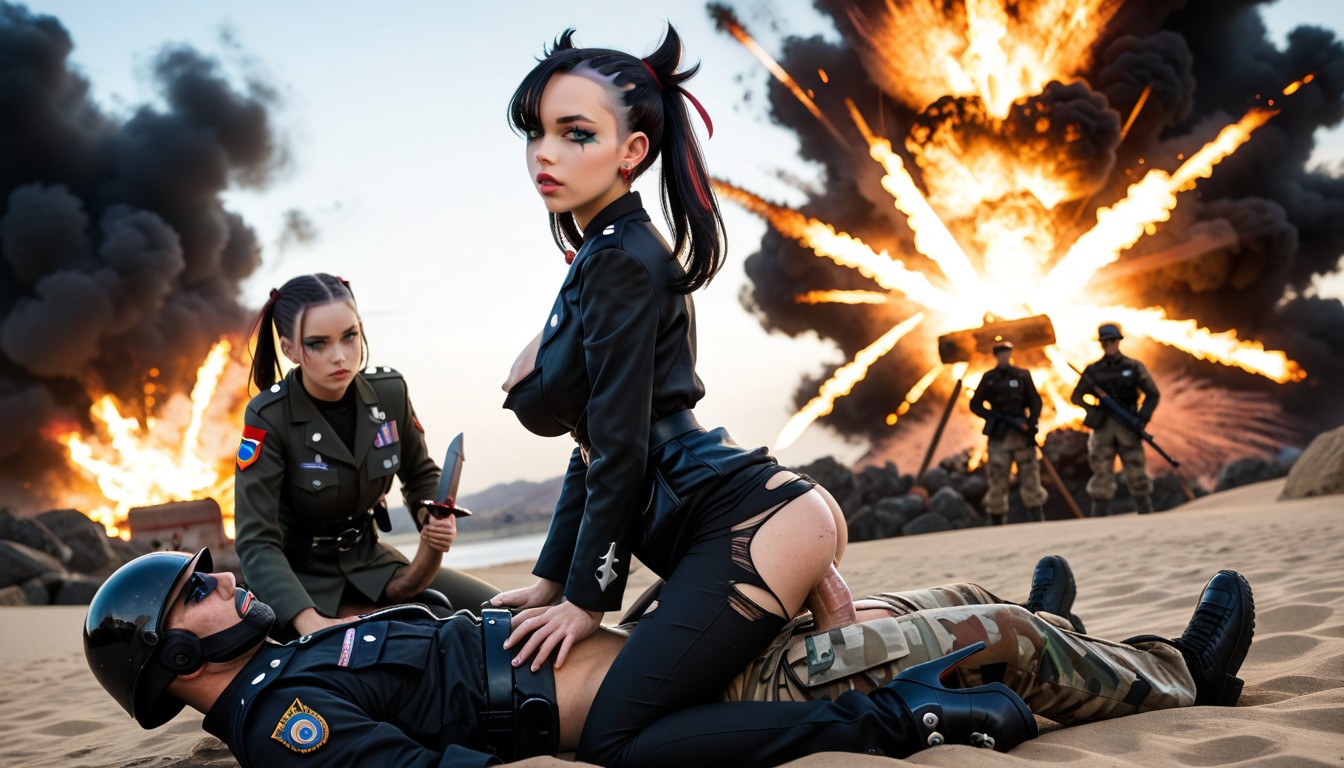 Frieren Body, Black Military Uniforms, Black Military Uniforms Clothes AI Porn