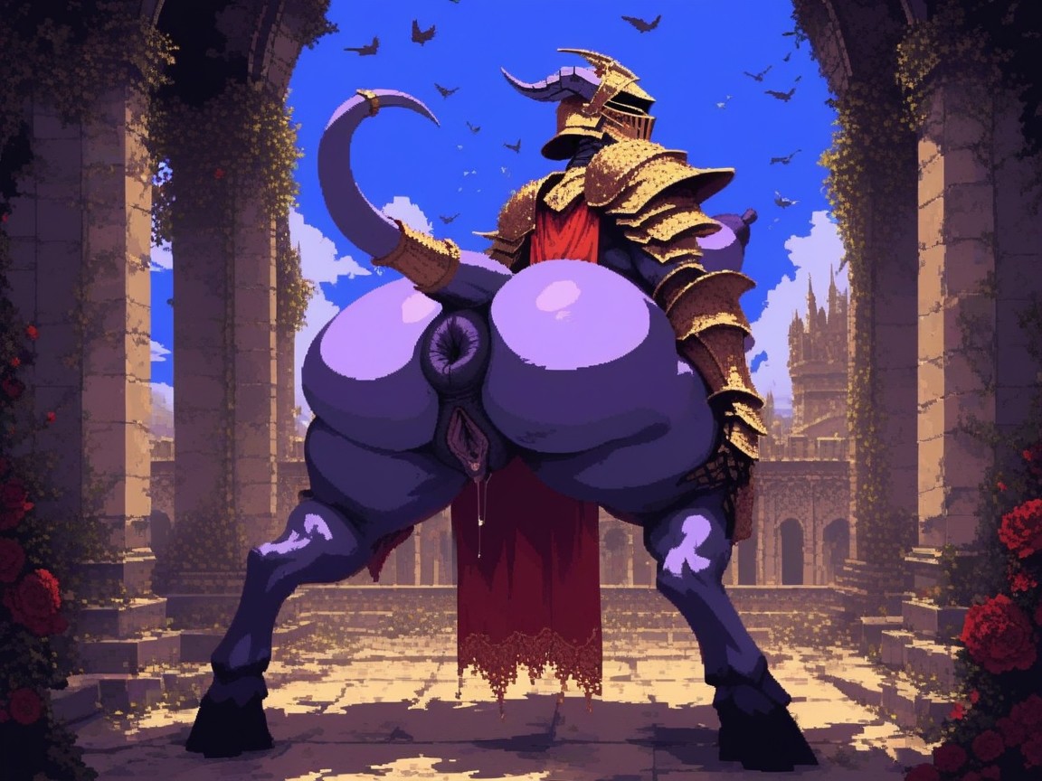 Anus Focus, Dark Purple Labia, Standing At Attention Porno IA