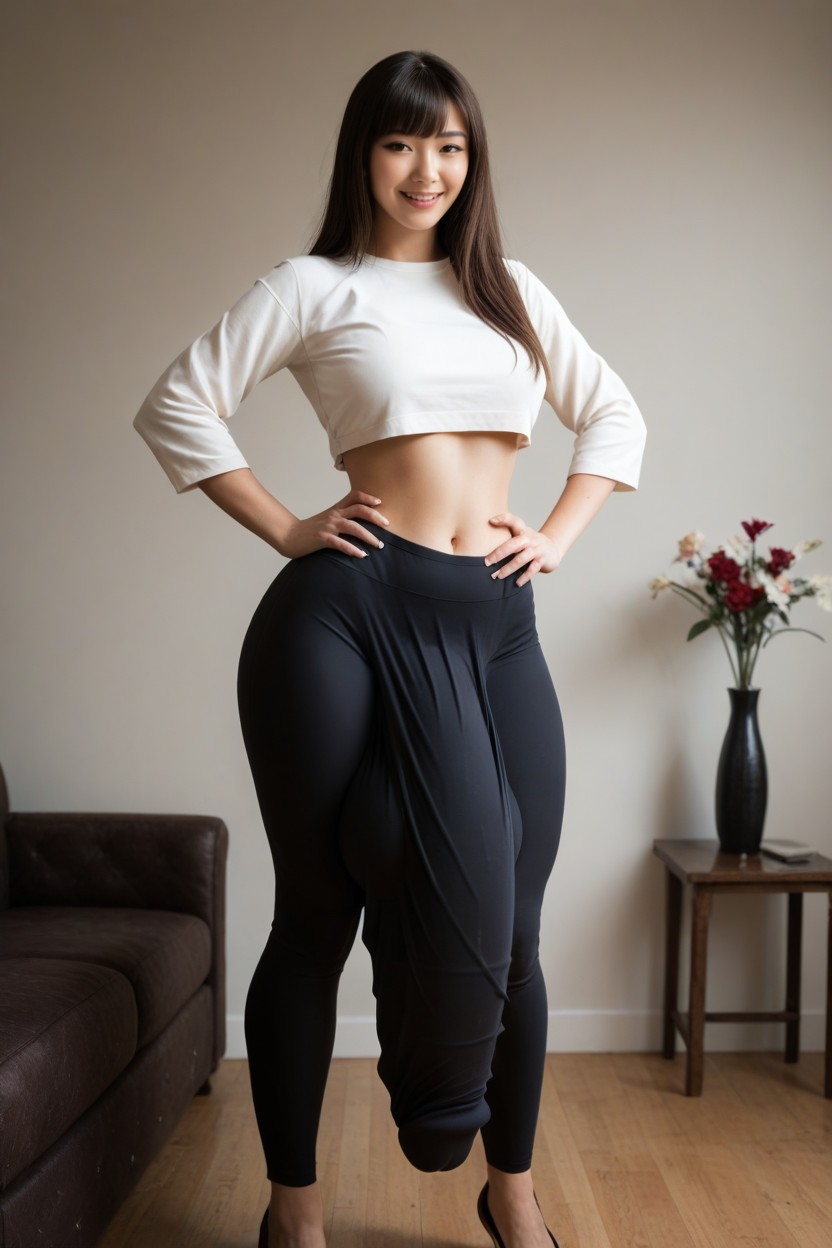 Baggy White Cropped Sweatshirt, Hips, Giant Hyper Girth Cock Bulge Is Bigger Than Entire Body Porno IA