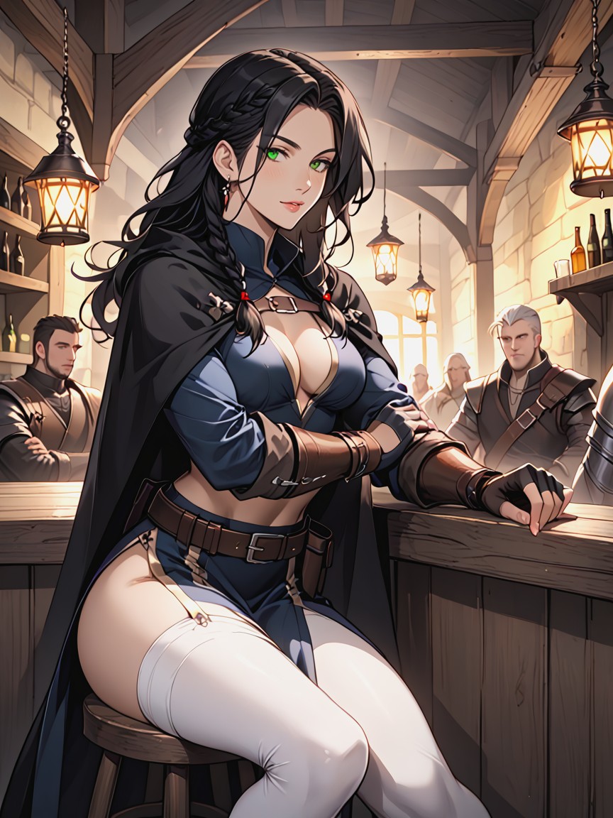 Underboob, High Cheekbones, Noir AI Porn