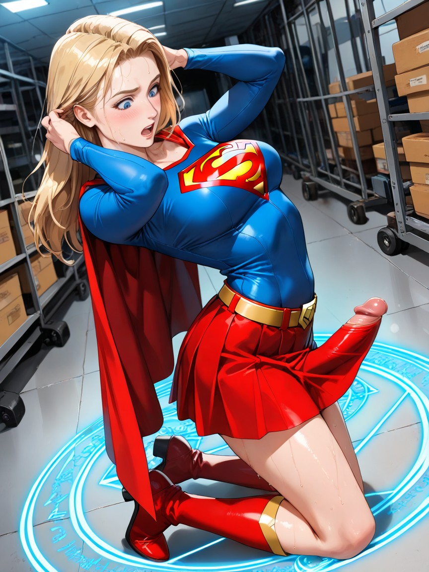 Warehouse, Ultra High Resolution, Blonde Hair AI Porn