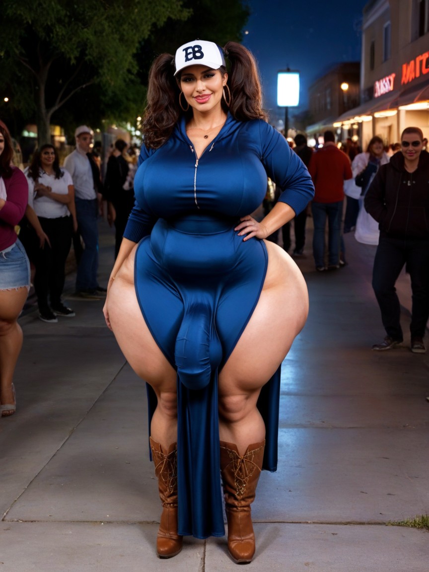 Curvy Body, Gigantic Thighs, Smug Expression AI Porn