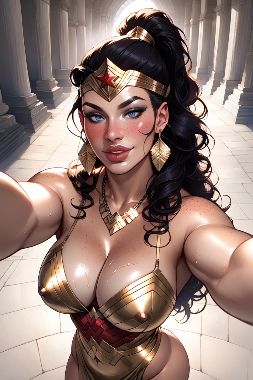 Regarder La Visionneuse, Dc Wonder Woman, Rounded Breast With Huge Pink Erected Nipples Porno IA