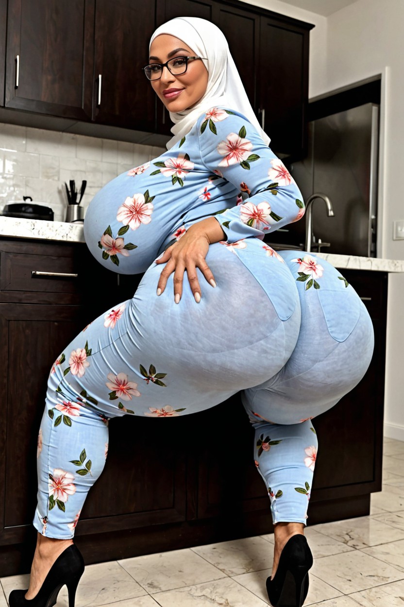 Incredibly Large Ass, Oversized Colossal Ass, Extremely Wide Hips Pornografia de IA