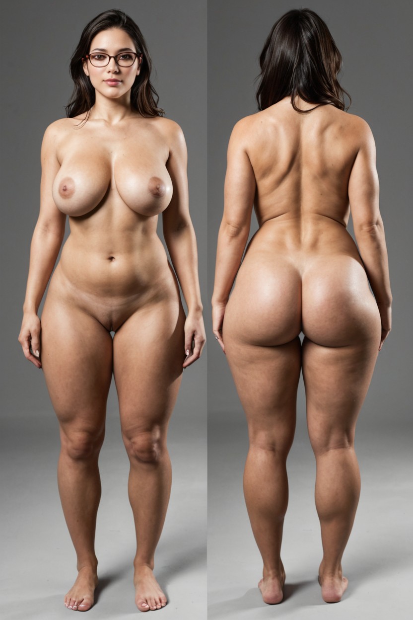 正面視圖, Hip Dips, Rounded Buttocks AI黃片