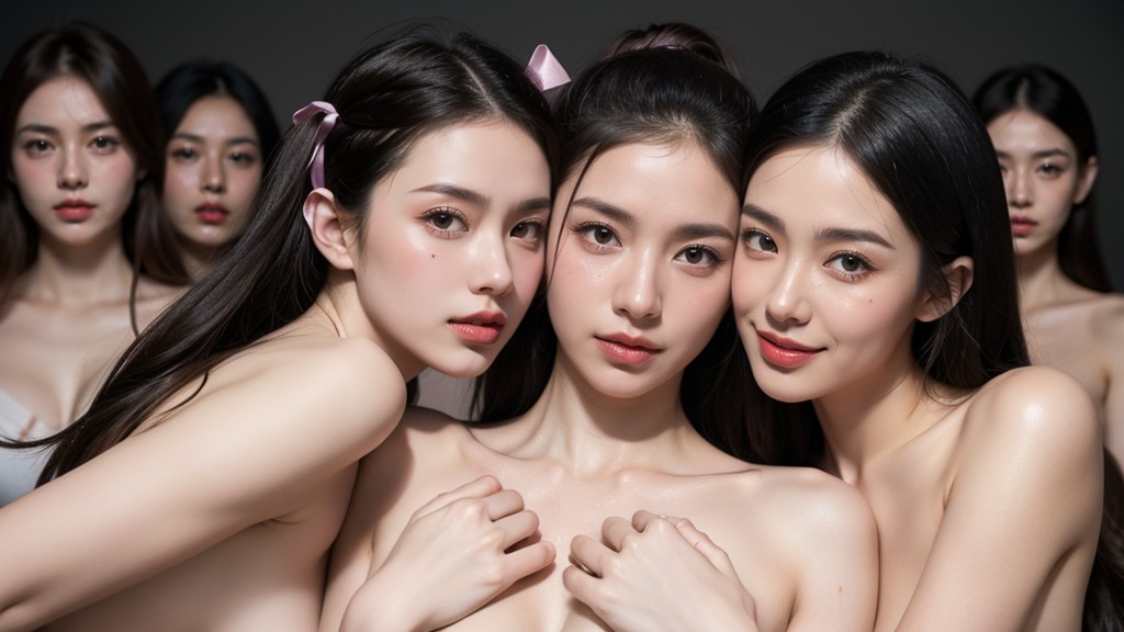 Shining Their Shoulders, They Are All Totally Naked, Hair Clips AI黃片