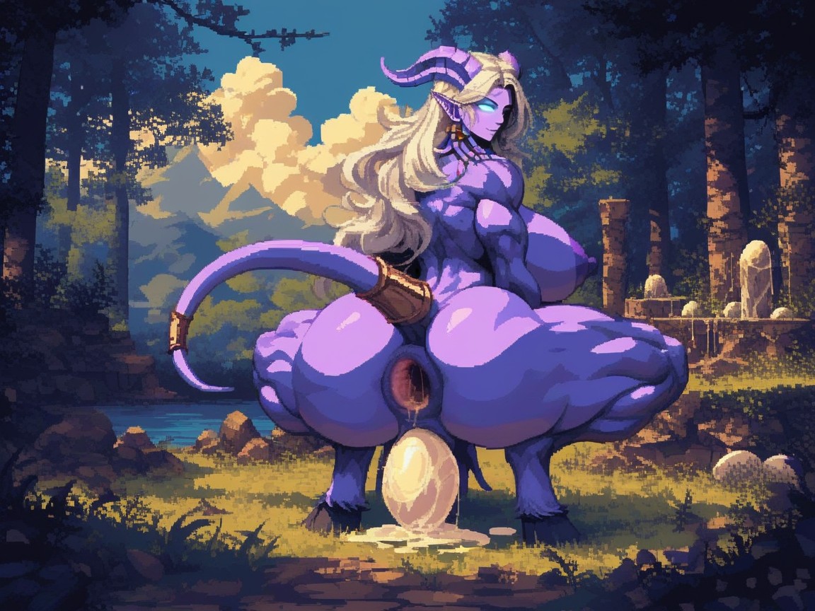 Gaping Anus, Egg Laying, Large Horns AI黃片