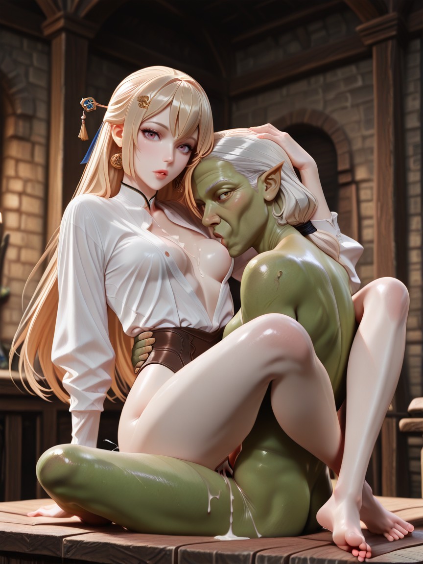 Her Arm Behind Back, Side View, Surprised AI黃片