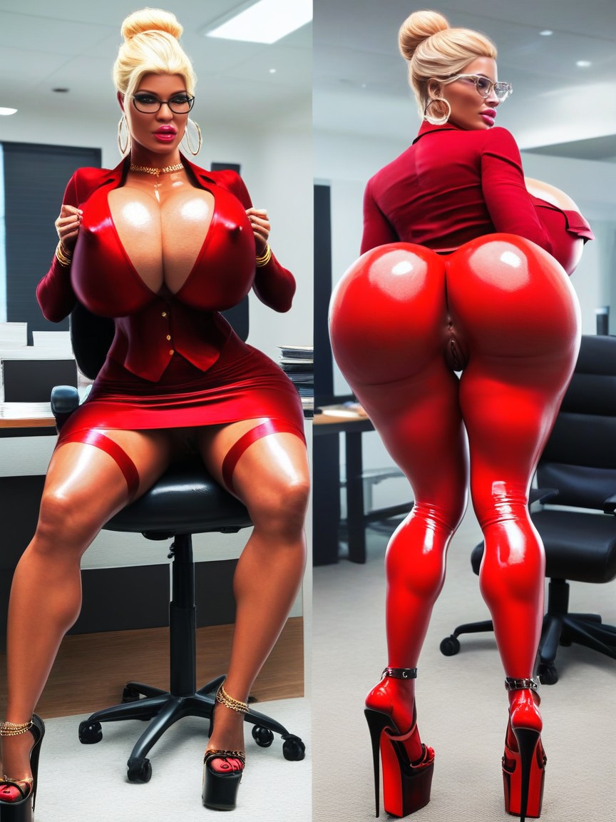 Glossy Fat Bimbo Lips, 迷你裙, Huge Tits AI黃片