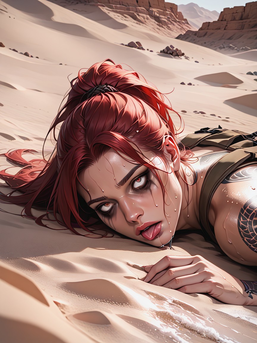 Tattoos, Sand Desert, Spread Legs AIポルノ