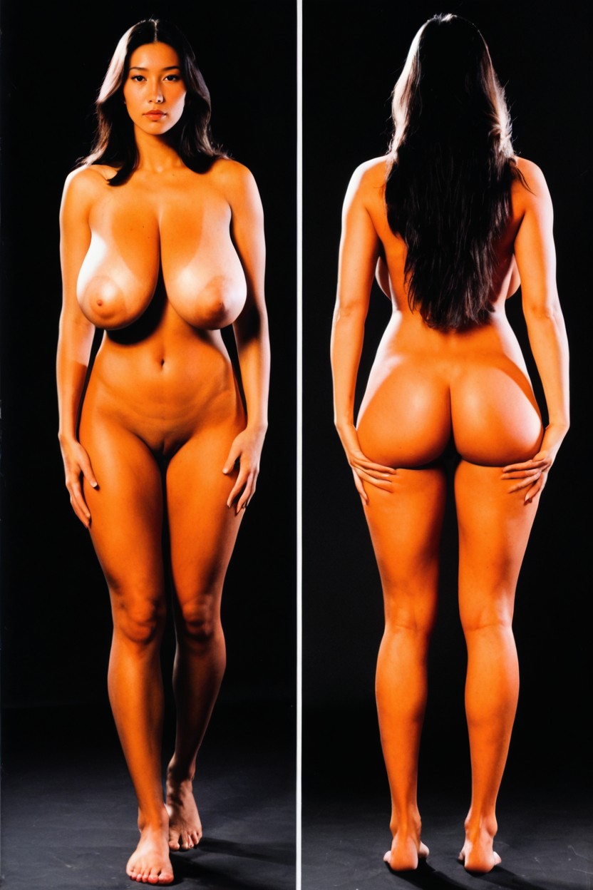 Completely Nude, Bare Body, Fully Naked Pornografia de IA