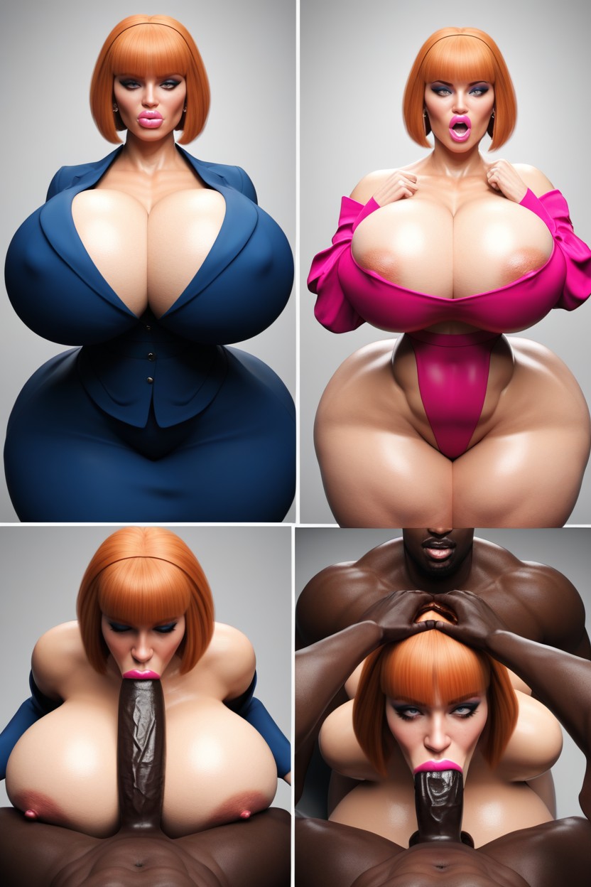 Curvy Body, Perfect Anatomical Body, Interracial AI Porn