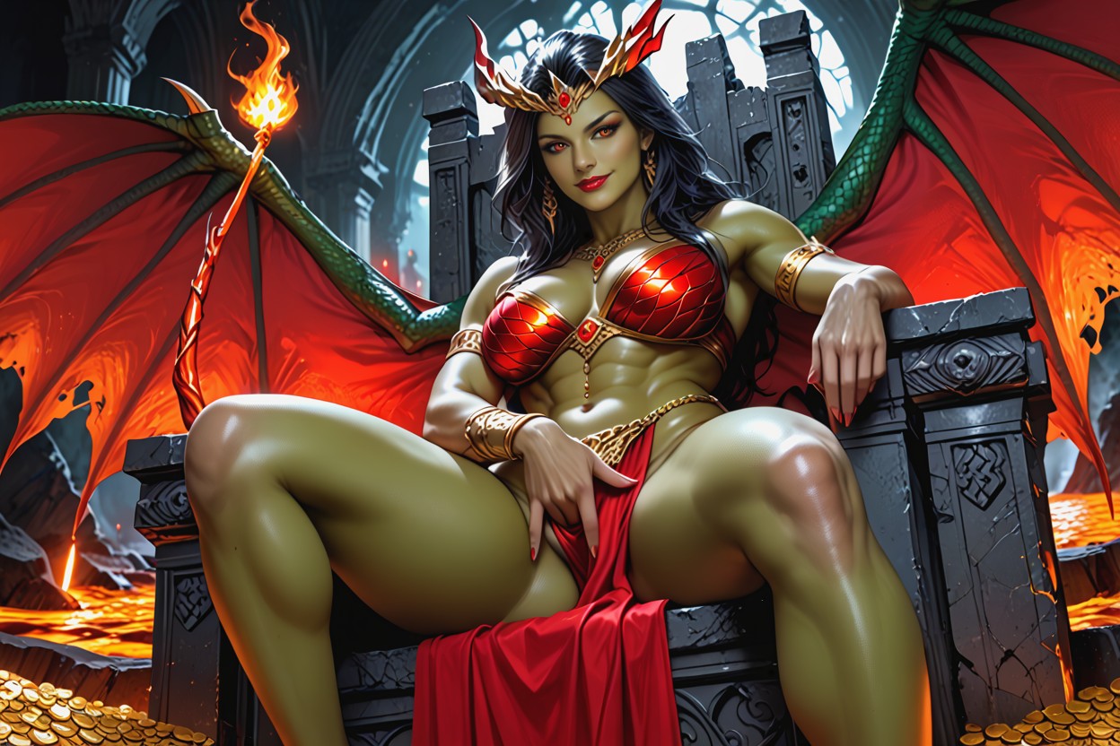 Armored Bra, Fantasy World Setting, Natural Breasts AI Porn