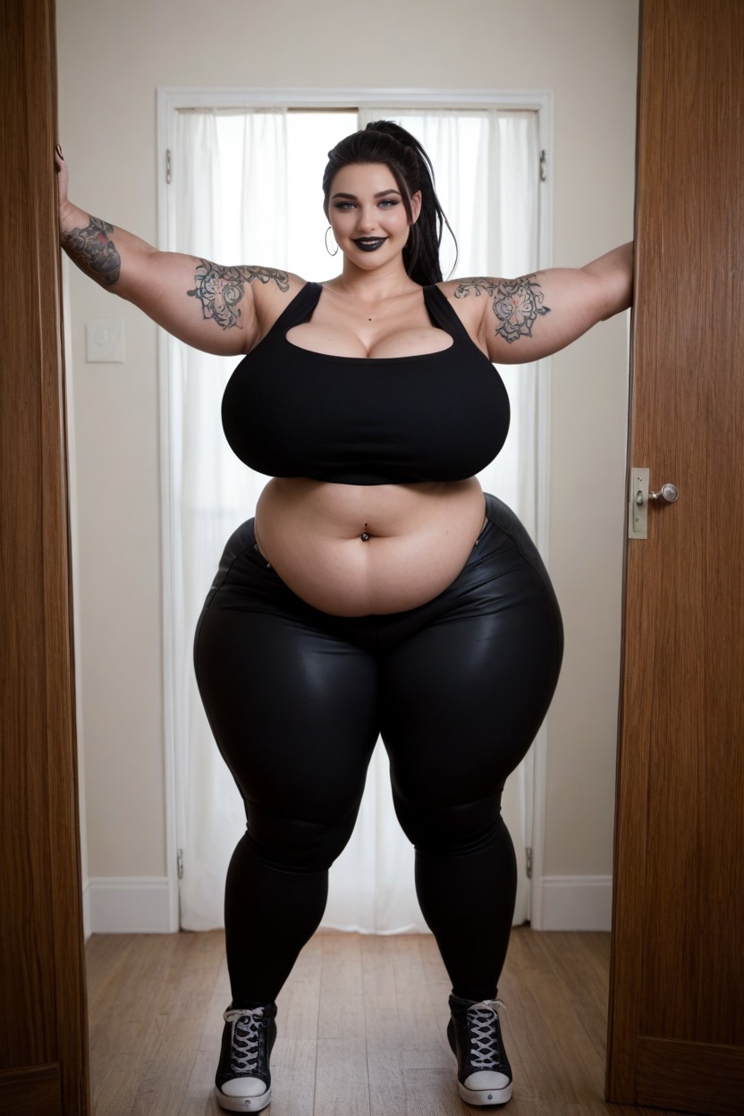 Long Black Hair, Fat Arms, Thick Arms AI 포르노