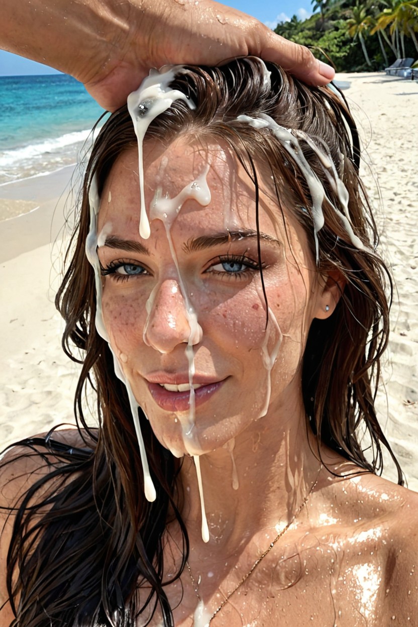 Spitiing Cum On Hair, 18+, Sperm In Hair AIポルノ