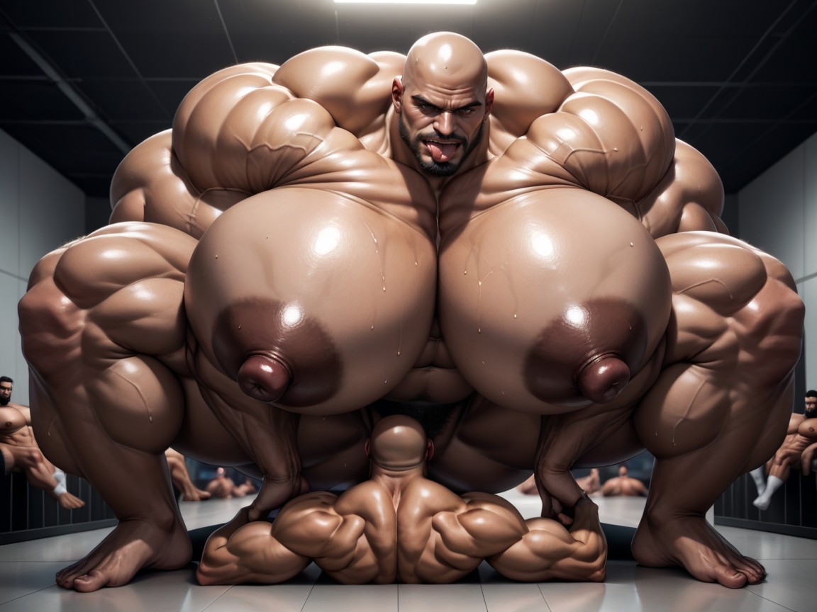 Hyper Breasts, Cheveux Noirs, Massive Muscles Porno IA