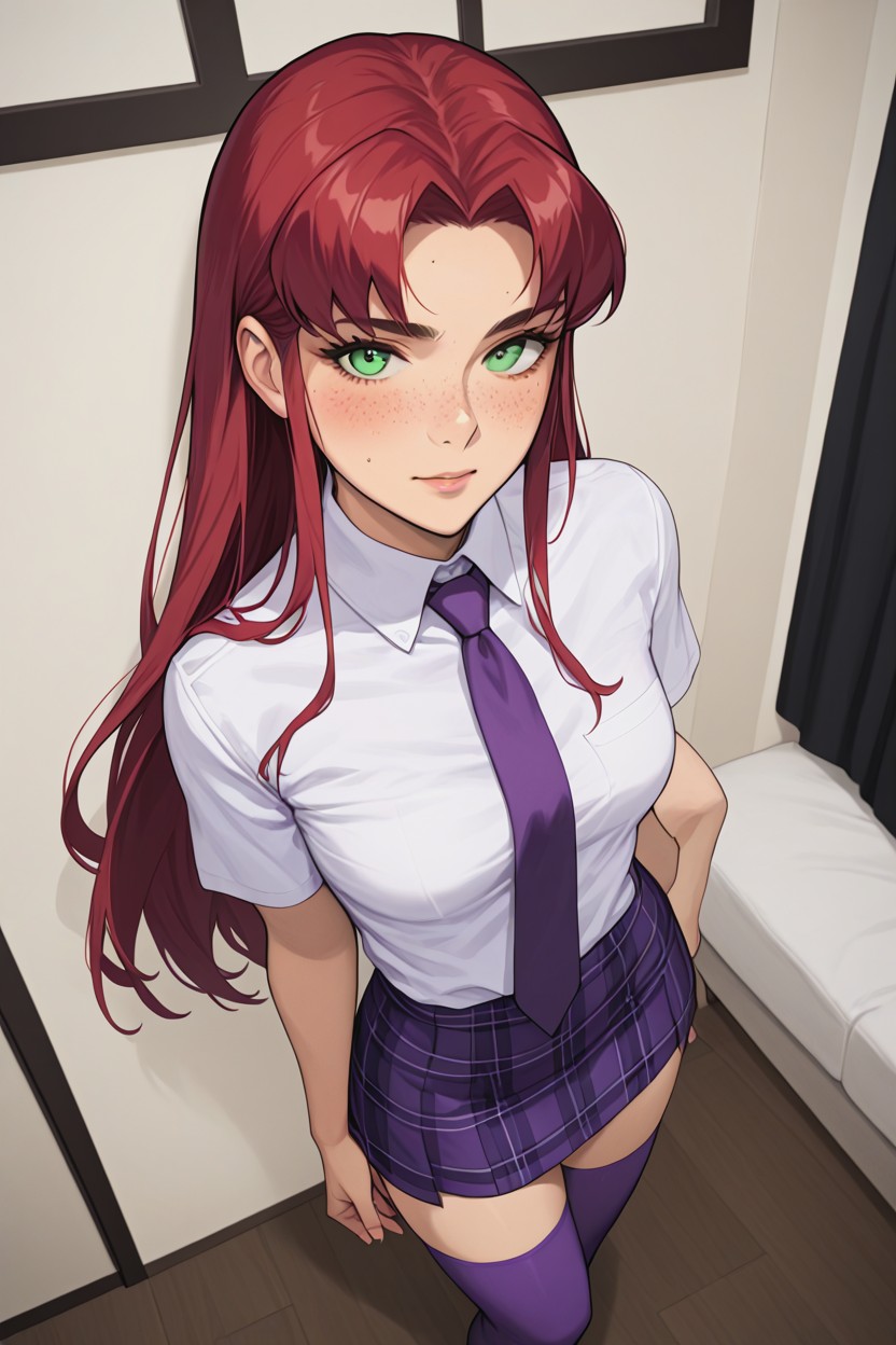Horny, 小乳, Purple Plaid Skirt AI黃片