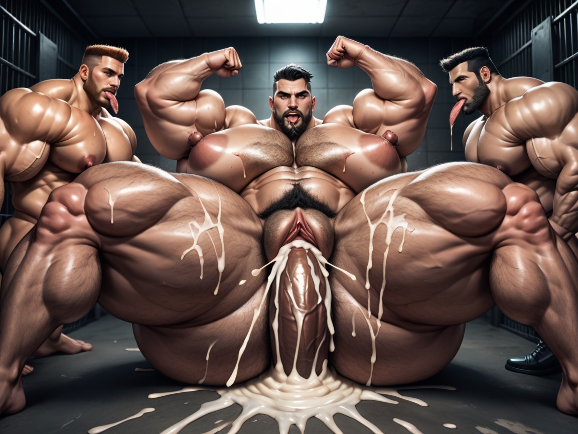 Triple Penetration, Allongé, Extrêmement Lourd En Bas Porno IA