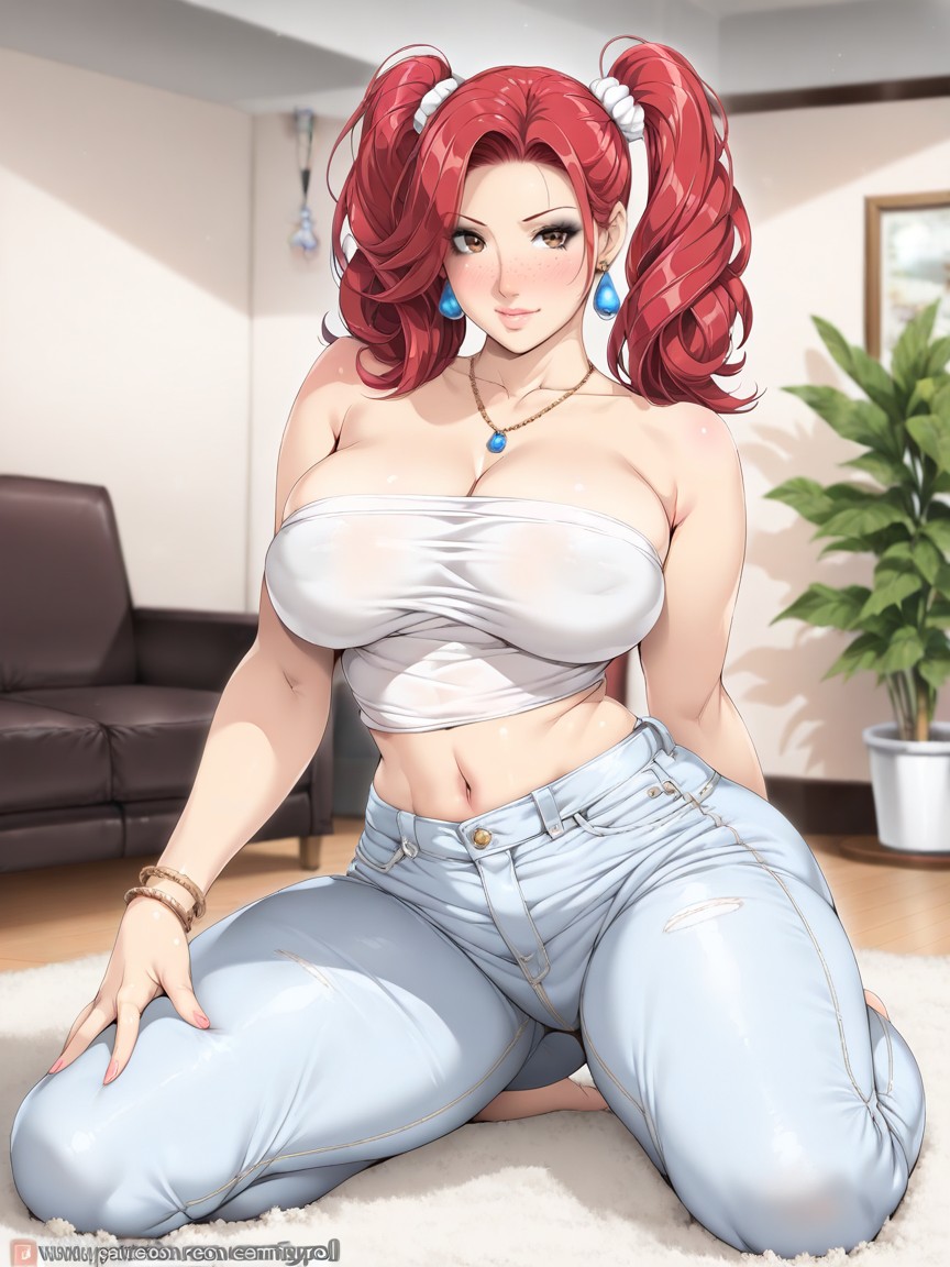 High Twintails, Face, Hyper Detailed Porno IA