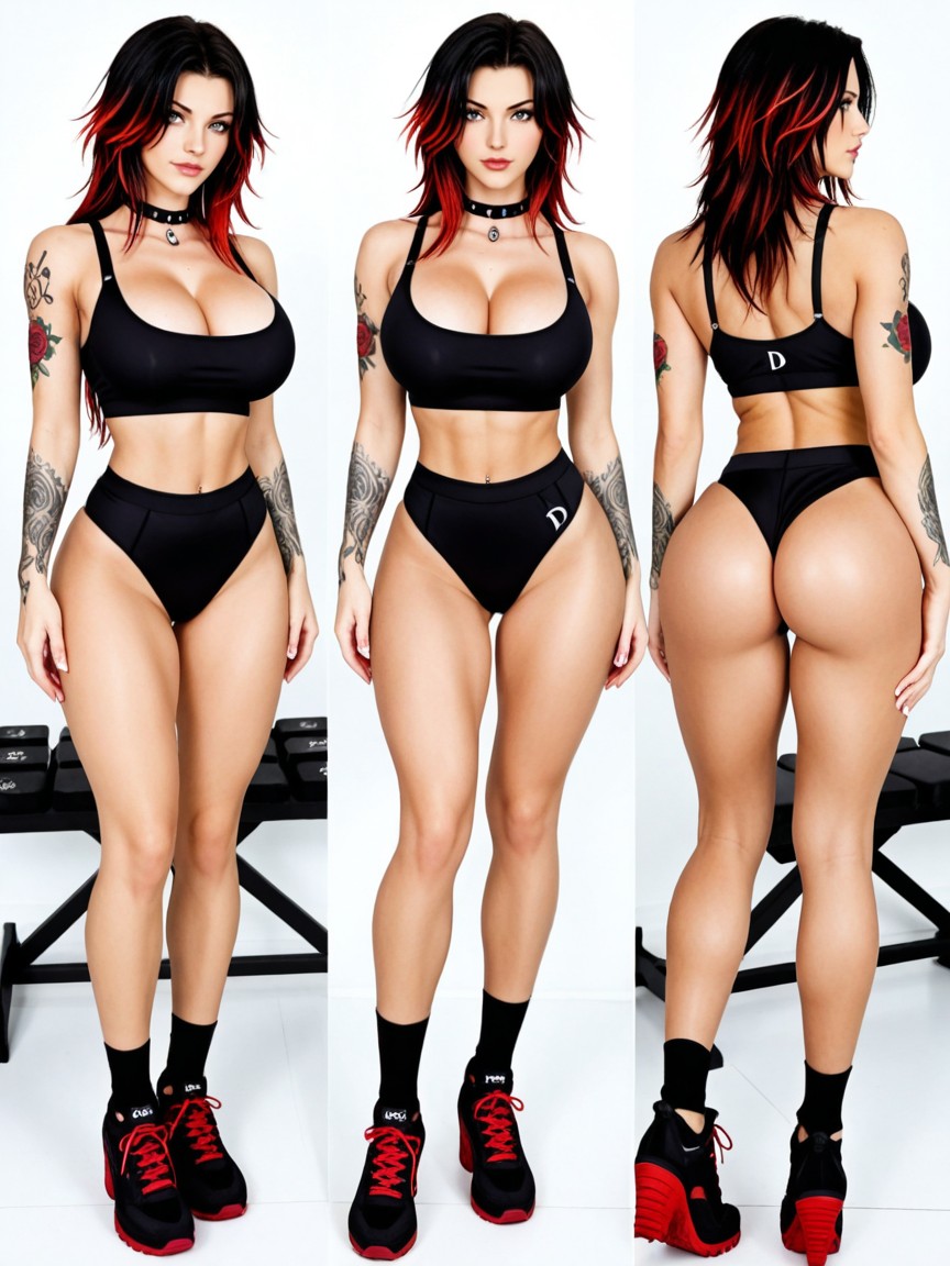 Culo De Burbuja, Cuerpo Completo, Black Leather Collar Porno IA