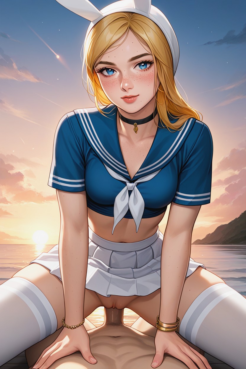 Close Up, Tight Blue Sailor Top, 25+ AI 포르노