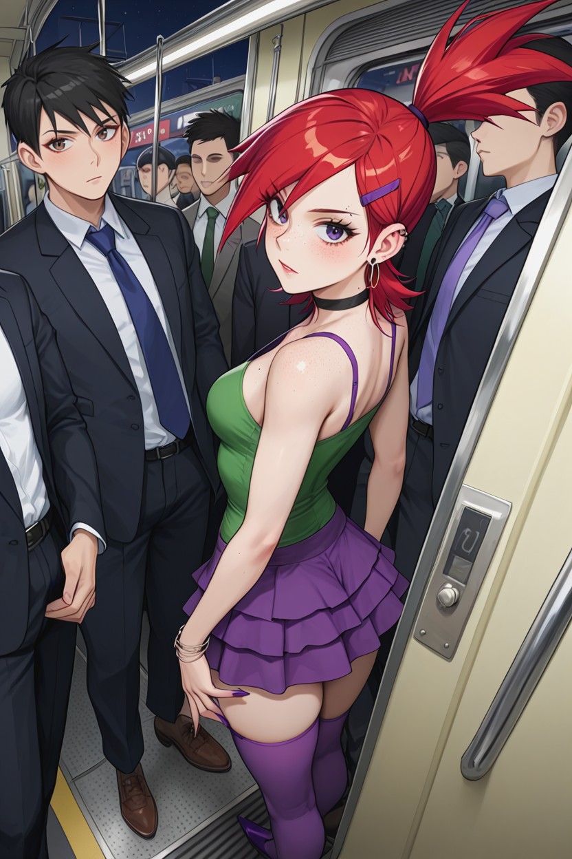 小さな胸, Visible Belly, Looking At Viewer AIポルノ
