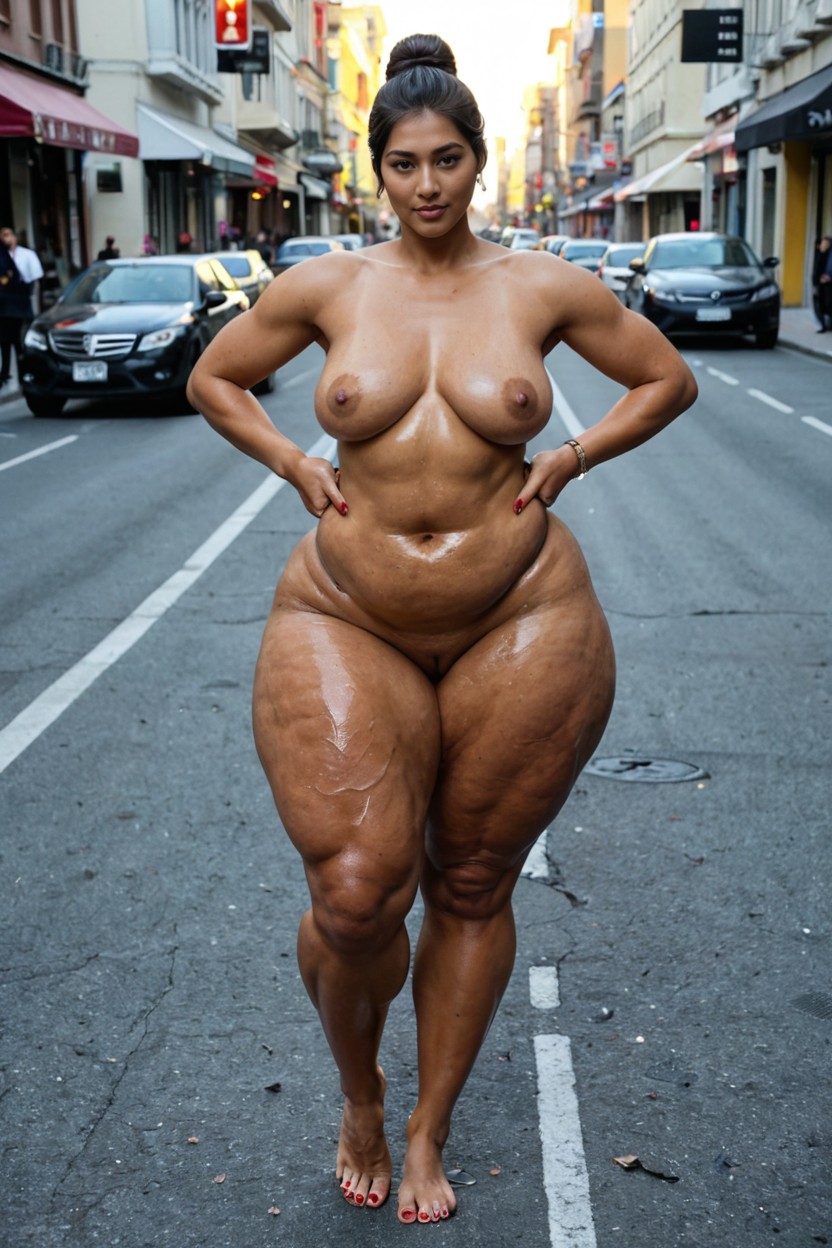 Very Tall, Bbw Hips, Cellulite All Over Body AI 포르노