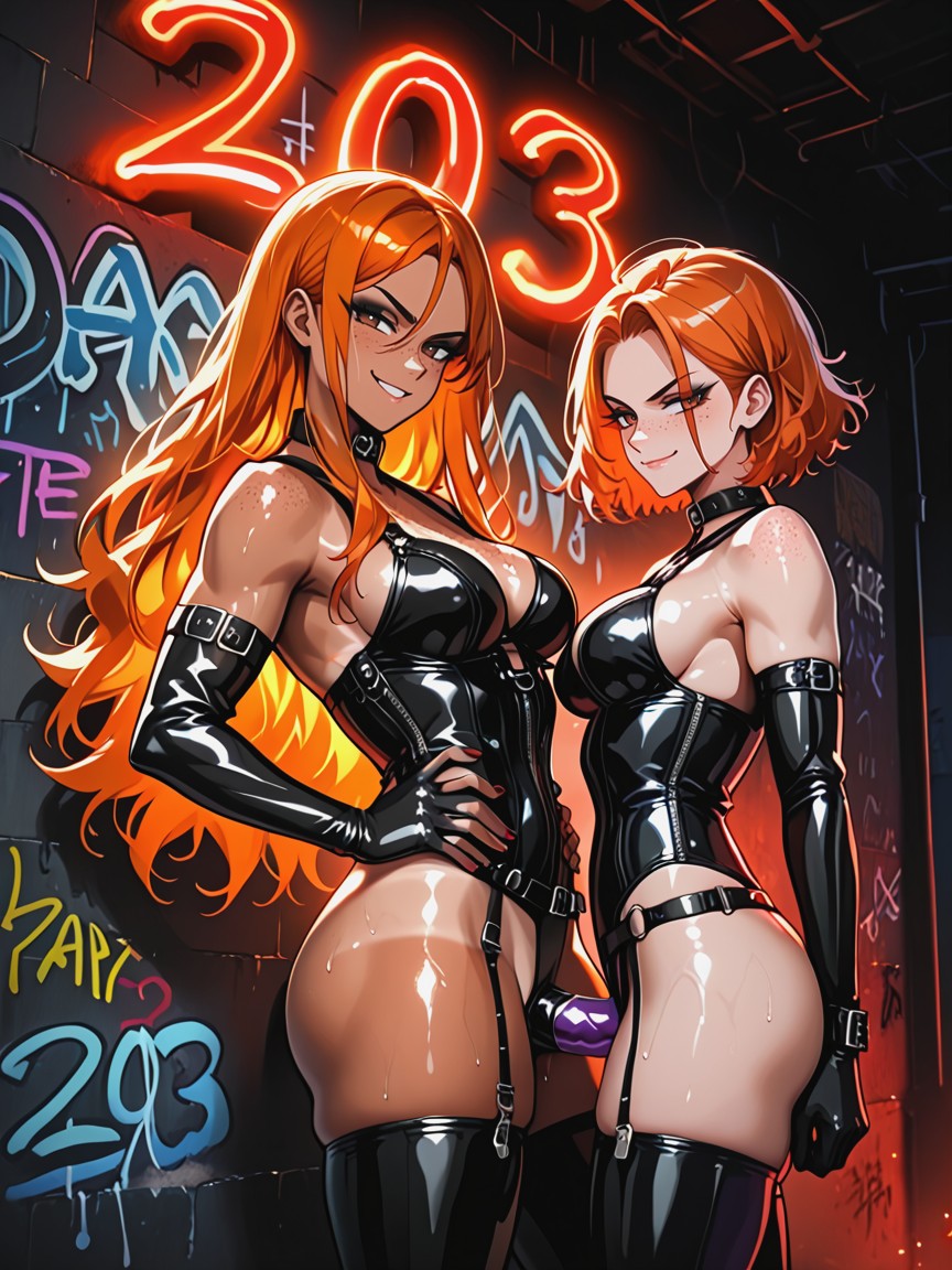 Side View, In A Sex Dungeon, Stunning Ginger Model AI 포르노
