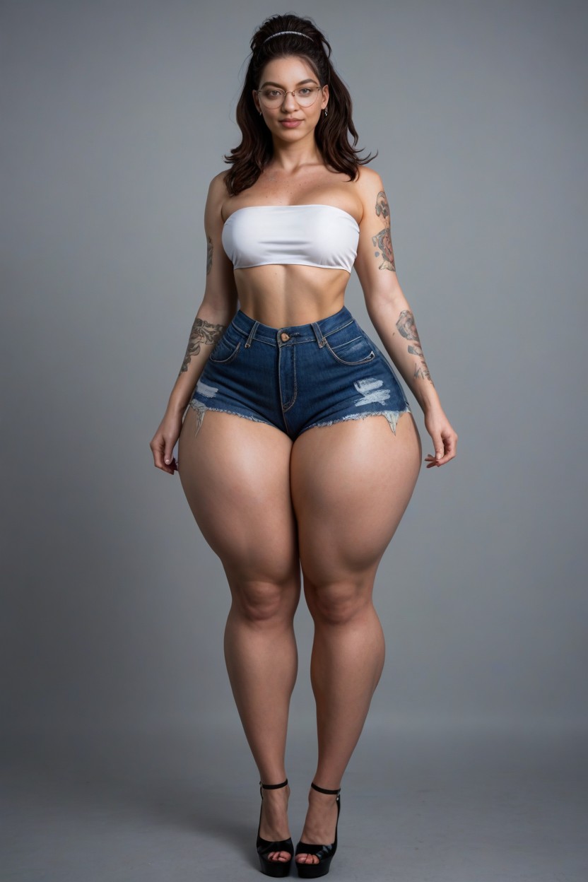 Vista Frontal, Thick Thighs, Thick Hips Porno IA