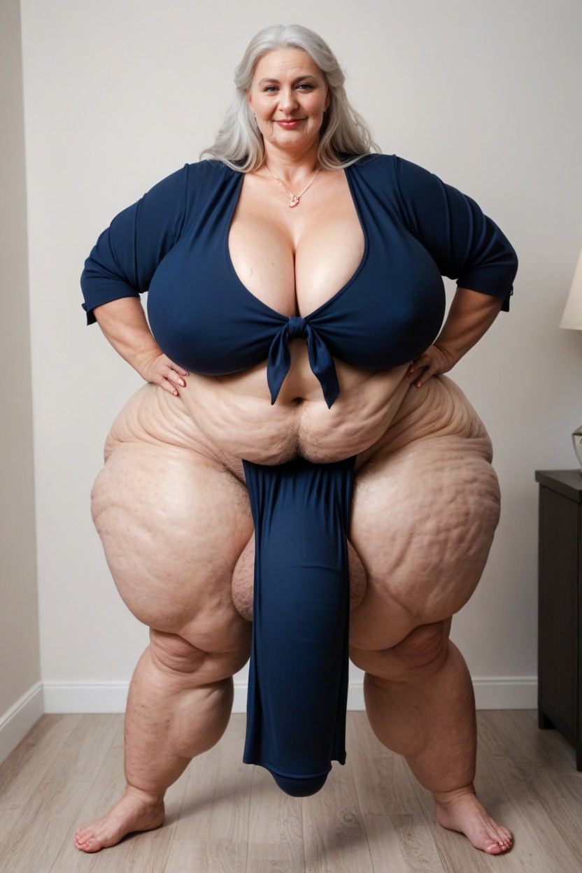 Woman Has A Large Penis And Balls, Visible Penis Bulge Under Clothing, Enormous Wide Body AI 포르노