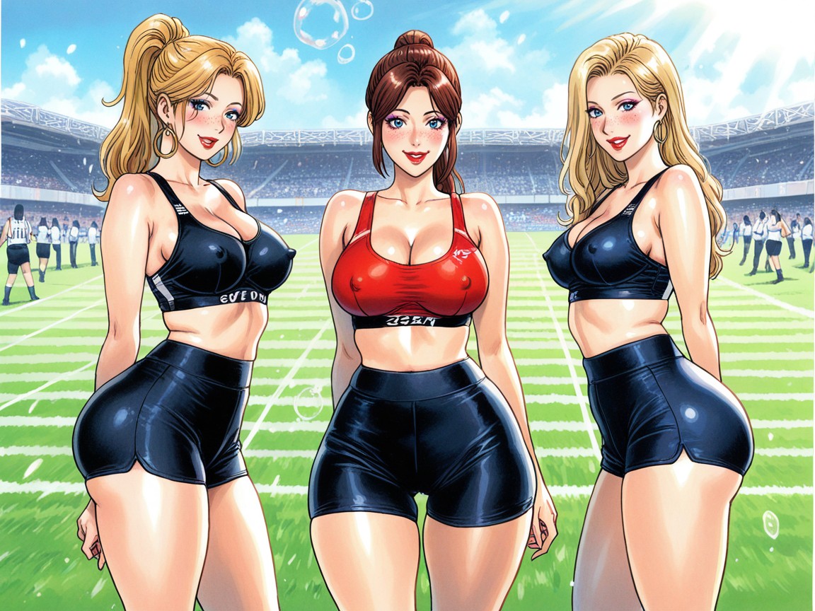 Red Lips, American, Blonde Hair Porno IA