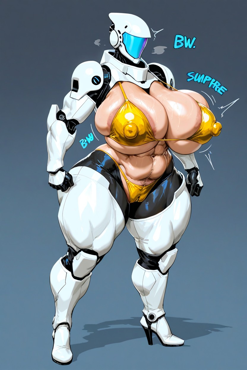 Pezones Hinchados, Extremadamente Musculoso, White Long Gloves Porno IA