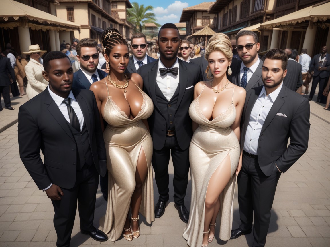 Many Villagers With Large Black Penises Watch Numerous Naked Black Men, Fellatio By A Fat, Afrikanisches Dorf KI Porno