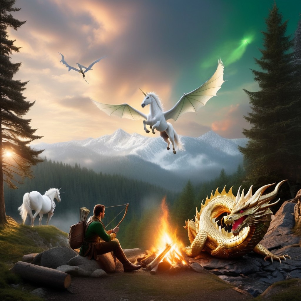 A Gold Dragon Lying Porno IA