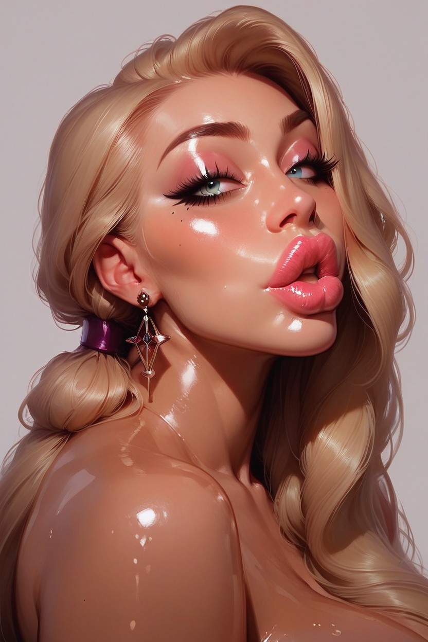 Bimbo, Hourglass Body, Beautiful Face Porno IA