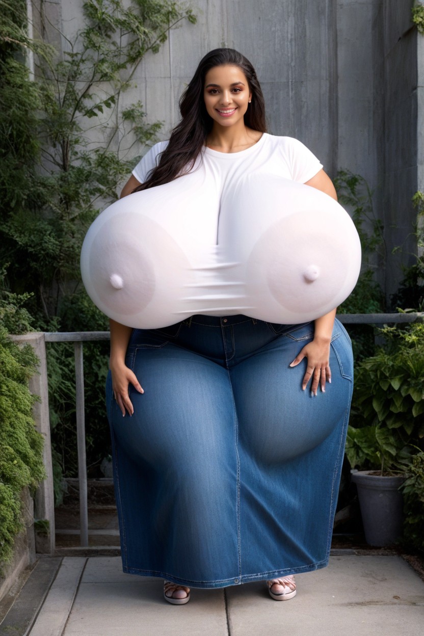 Smile, Hyper Swollen Bulging Breasts, Hyper Thick Nipples Porno IA