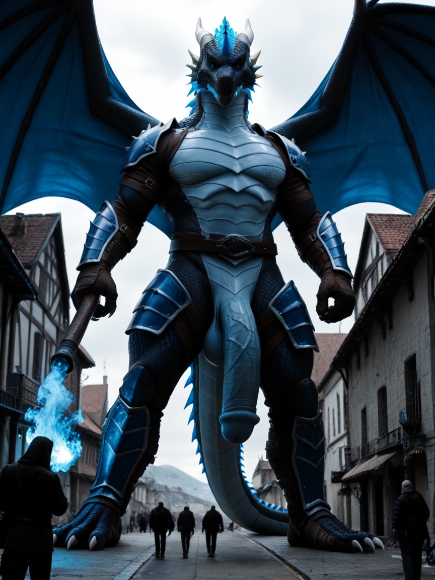 Medieval, He Has Outspread Wings, Vista Desde Abajo Porno IA