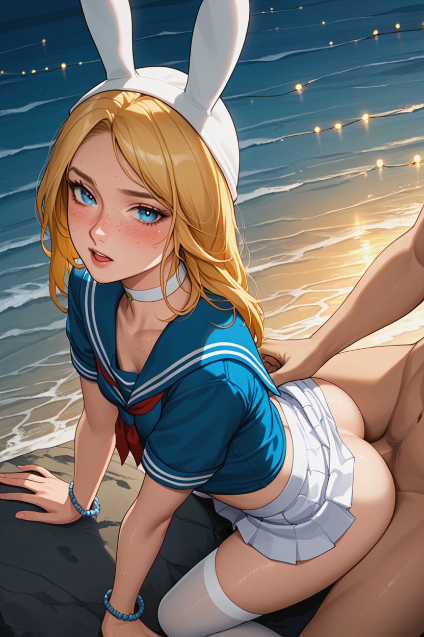 25+, Hourglass Body Type, Side View AI Porn