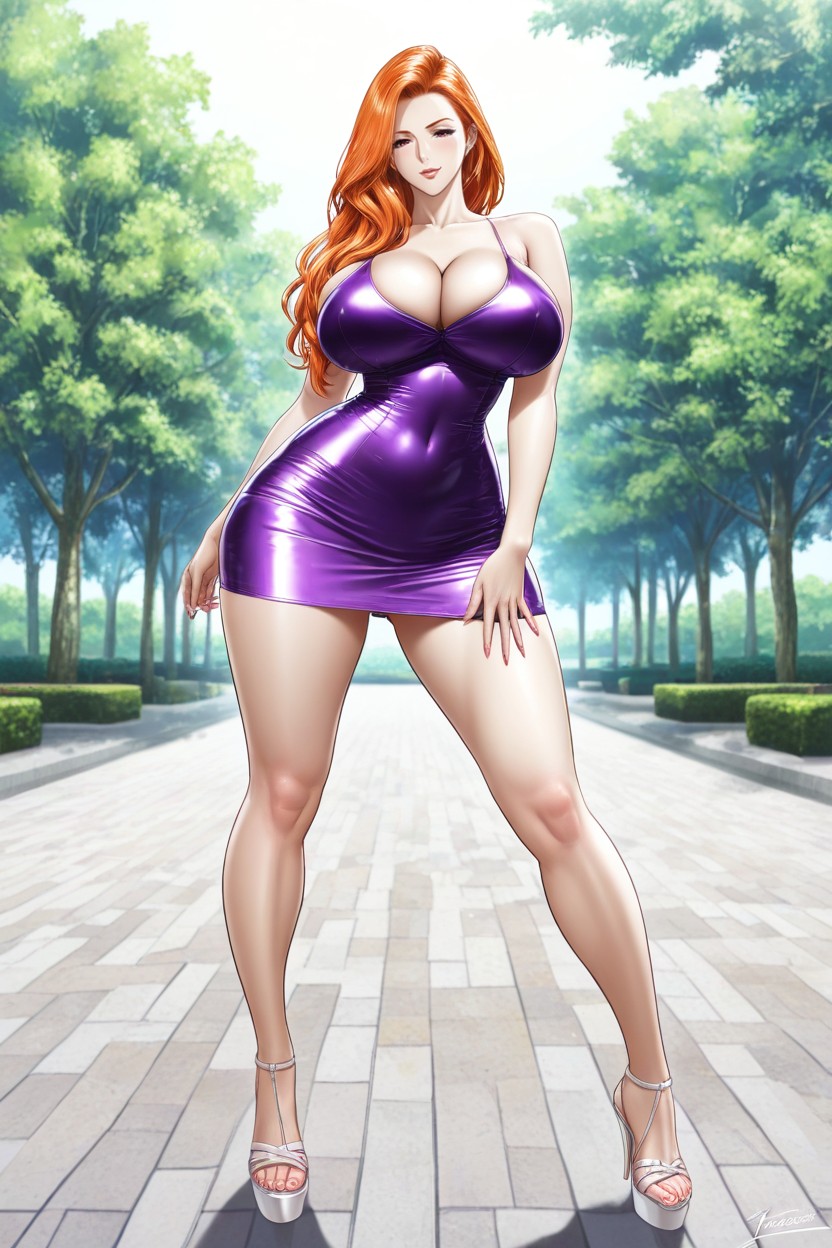 Park, Modeling, Long Ginger Hair AI Porn