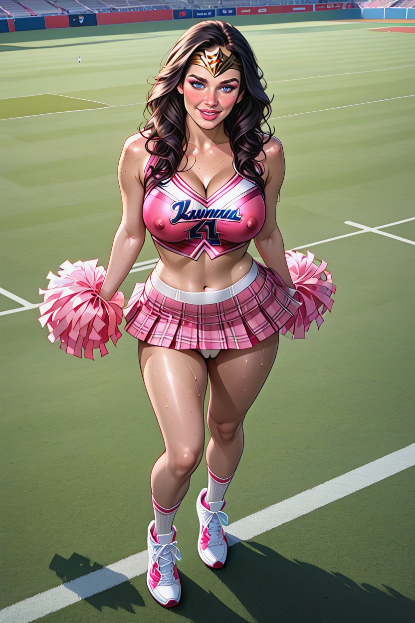 Football Field, Blue Eyes, Busty Porno IA