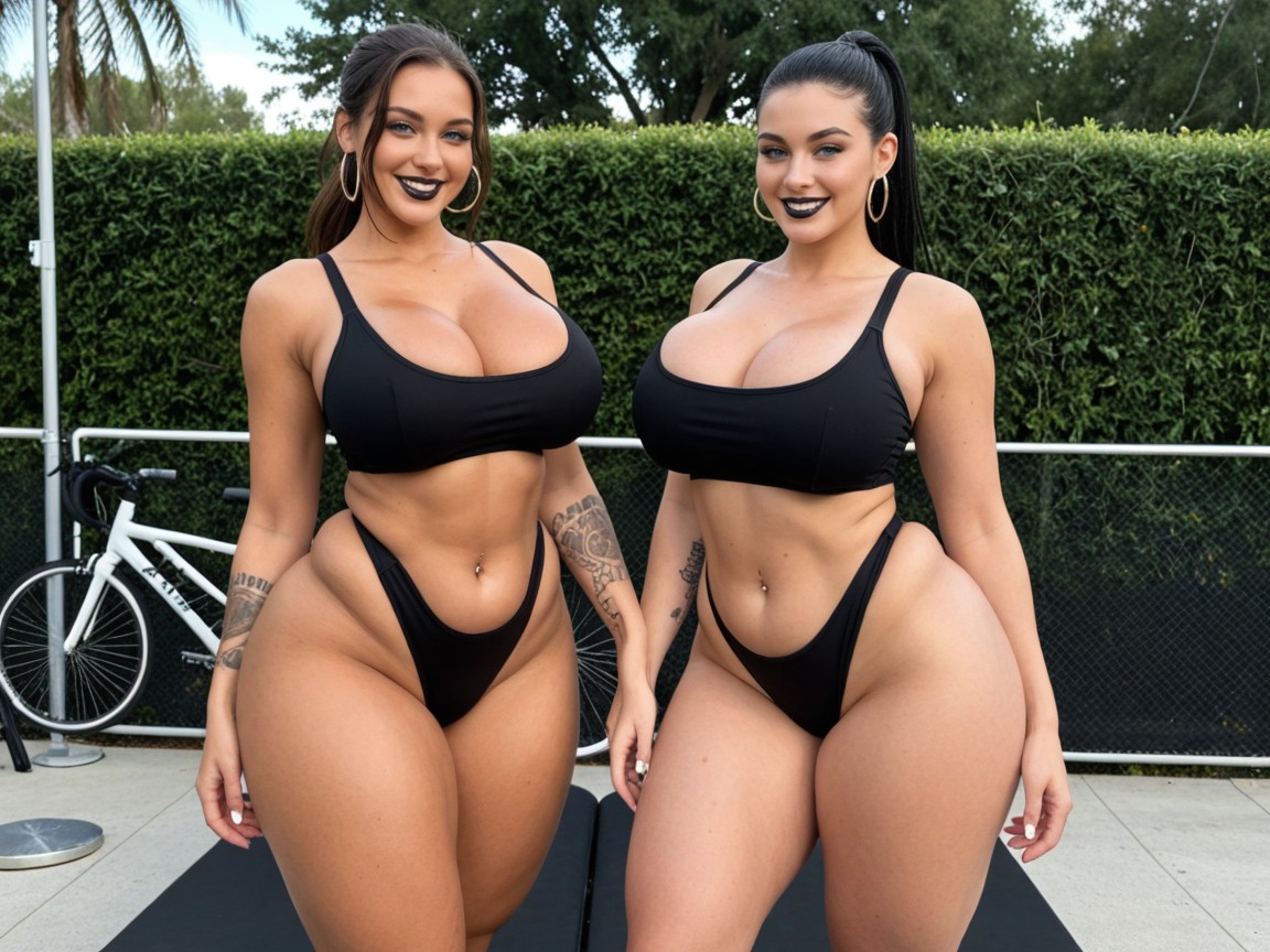 Chubby, Two Women Standing Apart, Belly Button Ring Porno IA