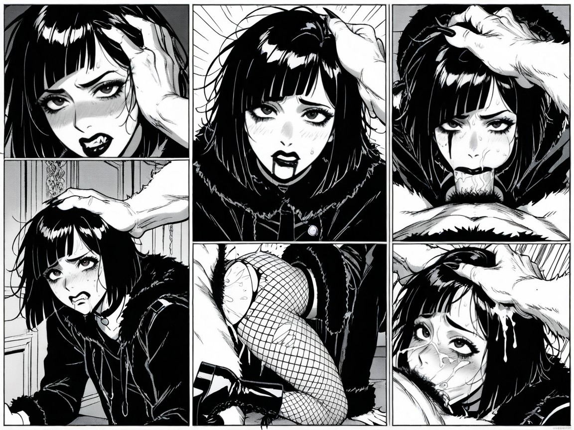 Fishnets, Cutegirl, Throat Bulge Pornografia de IA