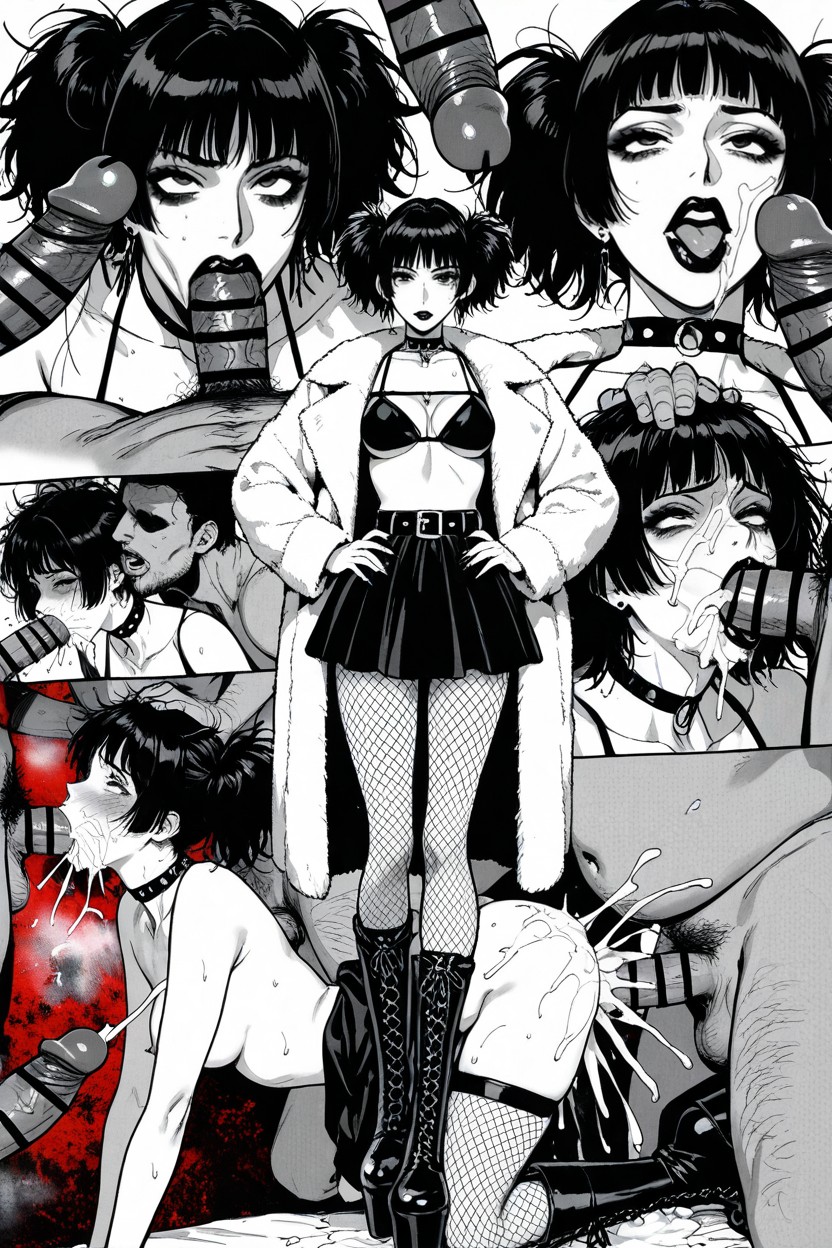 Full Pouty Lips, Platform Boots, Black Lipstick Porno IA