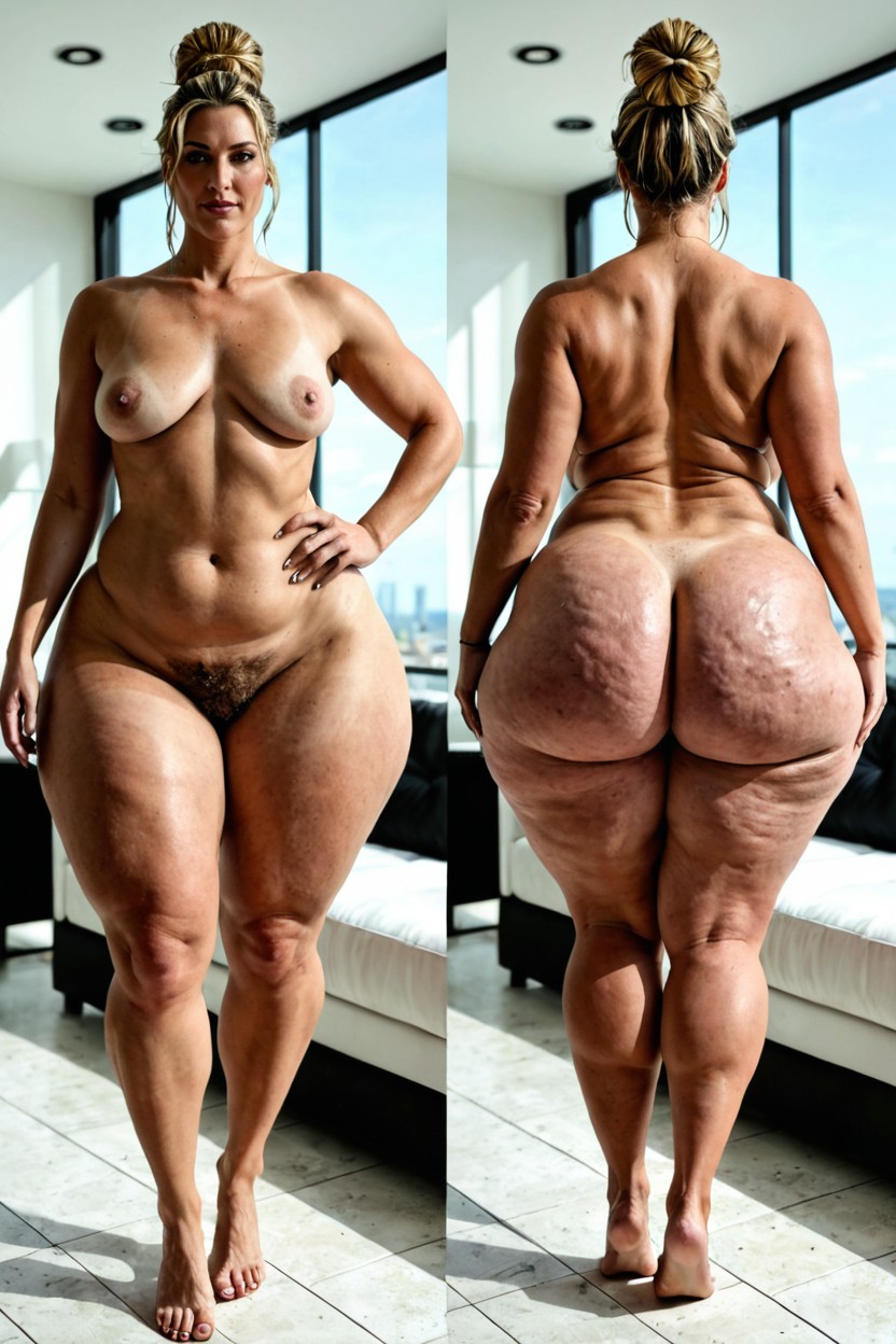 Waist, Wide Ass, Messy Bun AI Porn