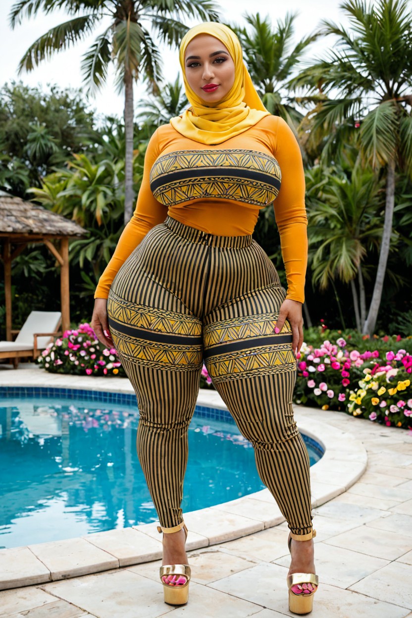 Huge Colossal Hips, Thick Lips, Disproportionally Thick Thighs AI 포르노