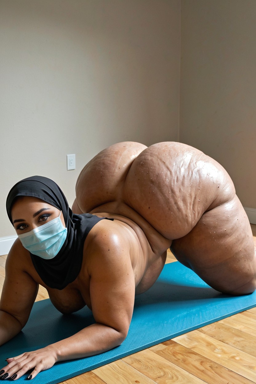 Cellulite All Over Body, On Yoga Mat, Cellulite Thighs Porno IA