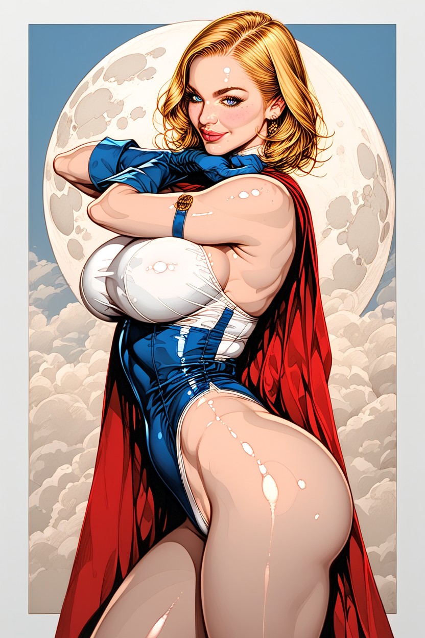 Armando Huerta Art Style, Brazos Extendidos, Pechos Masivos Porno IA